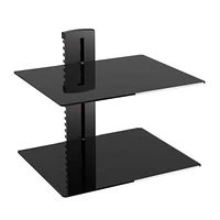 ProMounts Durable Double Glass Av Wall Shelf, Supports up to 36lbs