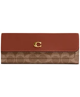 Coach Mila Long Flap Wallet in Signature Coated Canvas