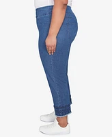 Ruby Rd. Plus Size Embroidered Extra Stretch Dark Denim Jeans