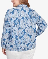 Ruby Rd. Plus Baroque Paisley Soft Button Collared Jacket
