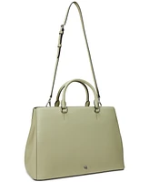 Lauren Ralph Lauren Crosshatch Leather Large Hanna Satchel