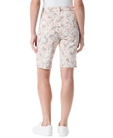 Gloria Vanderbilt Women's Amanda Floral-Print Denim Bermuda Shorts