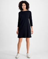 Style & Co Petite Cotton Boat-Neck Dress, Exclusively at Macy's
