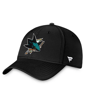 Fanatics Men's Black San Jose Sharks Core Primary Logo Flex Hat