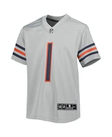 Big Boys Nike Justin Fields Gray Chicago Bears Inverted Game Jersey