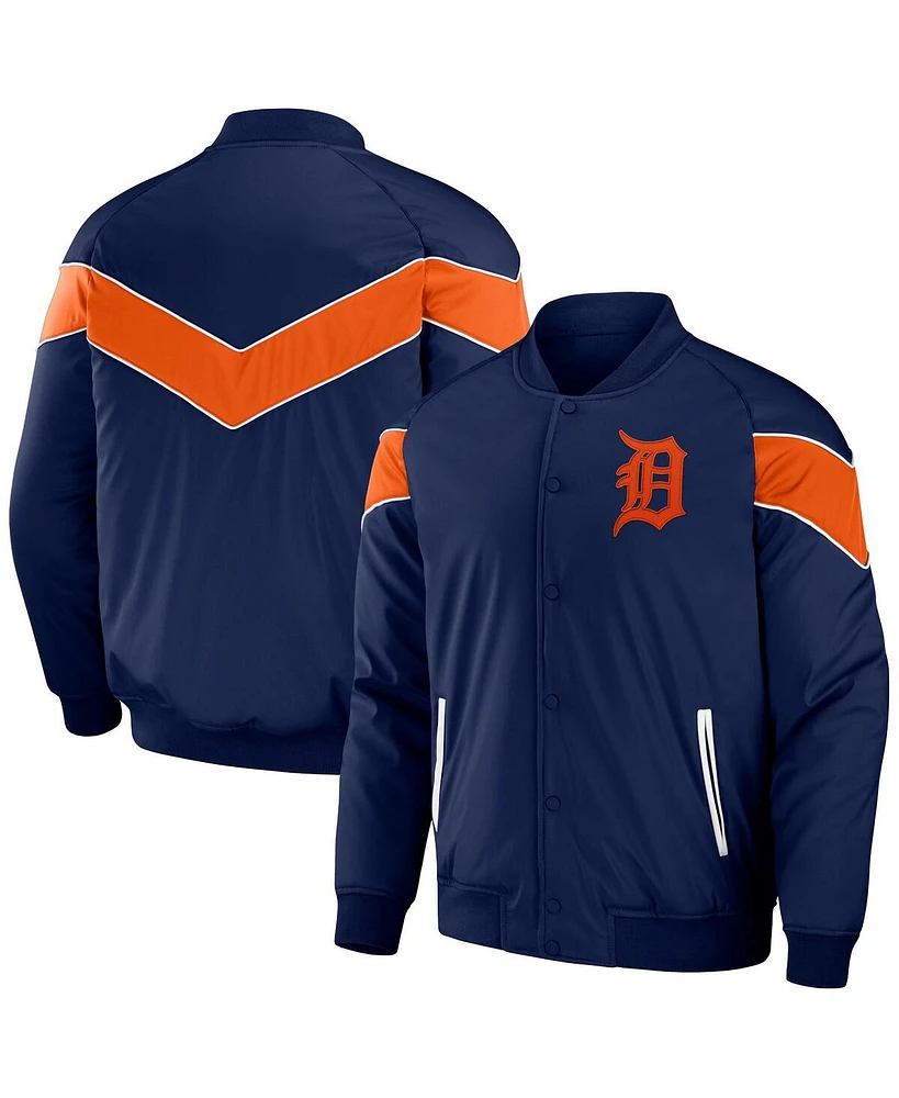 Fanatics Men's Navy Detroit Tigers Baseball Raglan Full-Snap Jacket