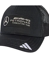 Adidas Men's Black Mercedes-amg Petronas F1 Team Wear Trucker Adjustable Hat