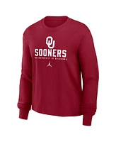 Jordan Women's Crimson Oklahoma Sooners Primetime University Long Sleeve Boxy T-Shirt