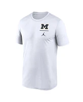 Jordan Men's White Michigan Wolverines Primary Logo Legend Performance T-Shirt