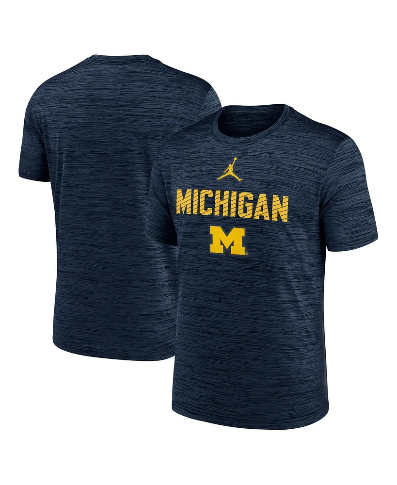 Jordan Men's Navy Michigan Wolverines Campus Slant Velocity Performance T-Shirt