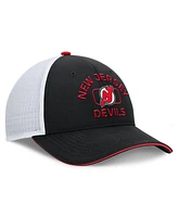 Fanatics Men's /White New Jersey Devils Authentic Pro Rink Trucker Hat