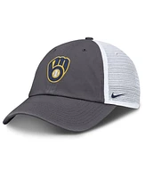 Nike Men's Gray Milwaukee Brewers Adjustable Trucker Hat