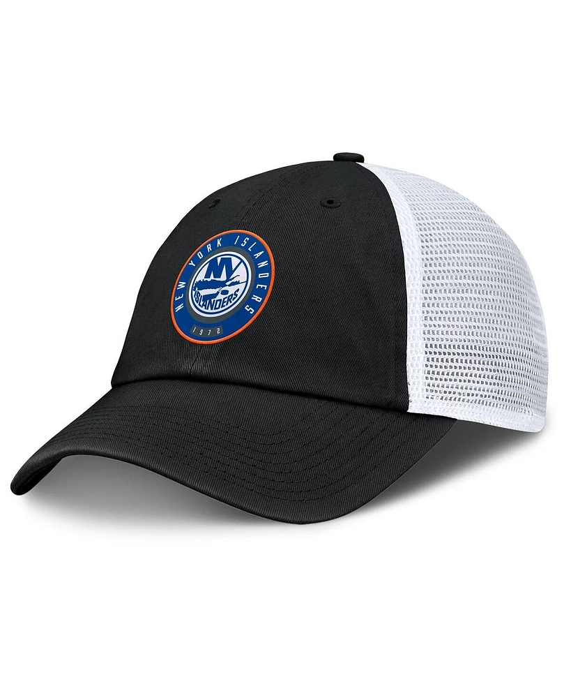 Fanatics Men's Black/White New York Islanders Averie Trucker Adjustable Hat