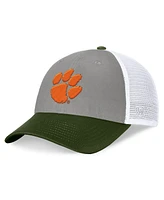 Top of the World Men's Gray/Green Clemson Tigers Oht Military Appreciation Badge Trucker Adjustable Hat