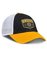 Fanatics Men's Black Boston Bruins Fundamental One-Time Trucker Adjustable Hat