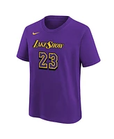 Nike Big Boys and Girls LeBron James Purple Los Angeles Lakers 2024/25 City Edition Name Number T-Shirt