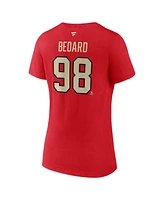 Fanatics Women's Connor Bedard Red Chicago Blackhawks 2025 Nhl Winter Classic Authentic Stack Name Number V-Neck Top