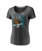 Fanatics Women's Graphite Philadelphia Eagles Super Bowl Lix Champions Own the Moment V-Neck Top