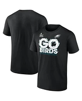 Fanatics Men's Black Philadelphia Eagles Super Bowl Lix Champions on Top Go Birds T-Shirt