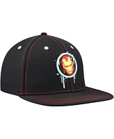 Lids Big Boys and Girls Black Iron Man Glow-in-the-Dark Snapback Hat