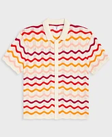 Mode of One Men's Short-Sleeve Gradient Zig-Zag Sweater Top, Exclusively at Macy's