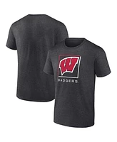 Fanatics Men's Charcoal Wisconsin Badgers Fundamentals Halved Team T-Shirt