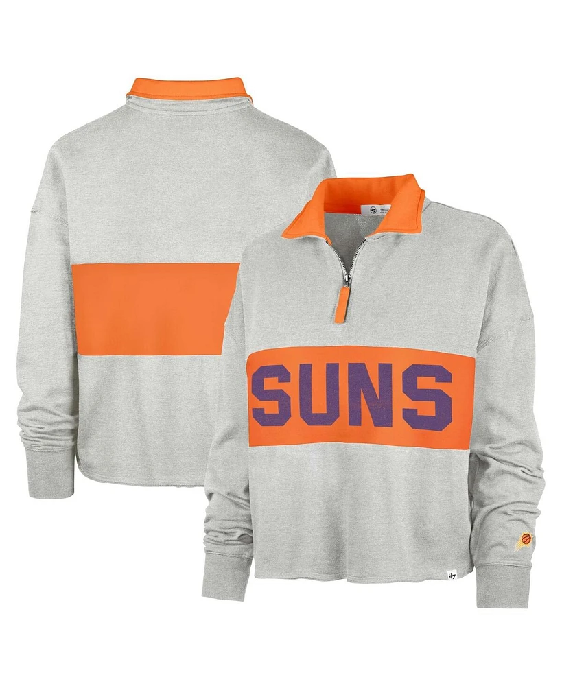 '47 Brand Women's Heather Gray Phoenix Suns Breakthrough Remi Quarter-Zip Jacket