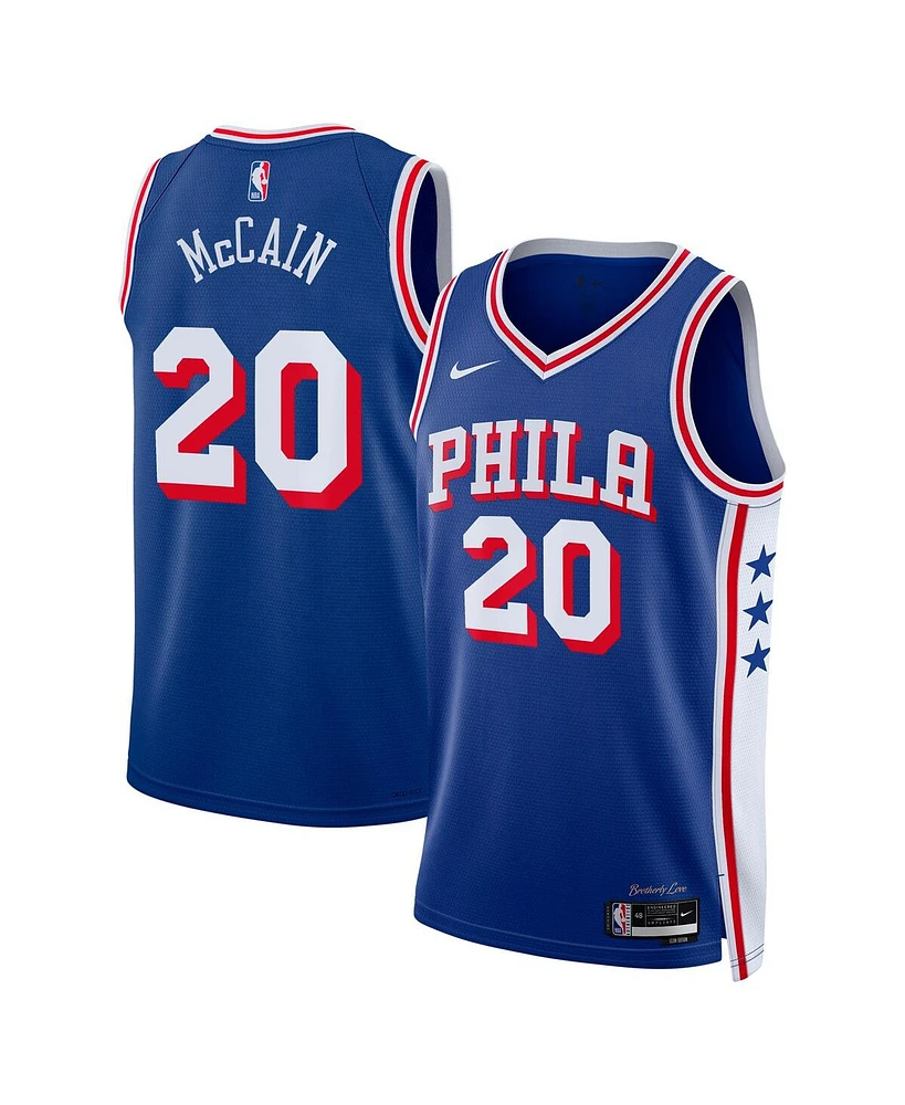 Nike Men's Jared McCain Royal Philadelphia 76ers Swingman Jersey Icon Edition