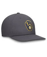 Nike Men's Gray Milwaukee Brewers Pro Performance Snapback Hat