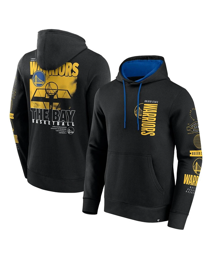 Fanatics Men's Black Golden State Warriors Game Time Crossover Pullover Hoodie