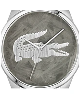 Lacoste Men's Le Croc Silver Tone Stainless Steel Bracelet Watch, 43mm