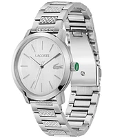 Lacoste Men's Metropole Silver Tone Stainless Steel Bracelet Watch, 39mm