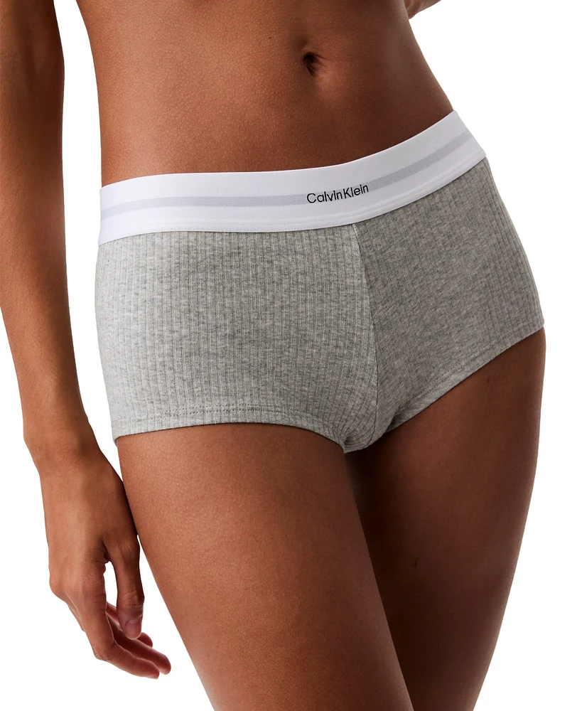 Calvin Klein Women's Ribbed Boyshort Underwear QF8024