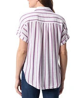 Gloria Vanderbilt Women's Daisy Striped Short-Sleeve Shirt