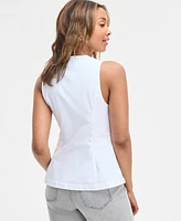 On 34th Women's Linen-Blend Longline Vest, Exclusively at Macy's