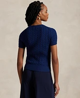 Polo Ralph Lauren Women's Cable-Knit Cotton Short-Sleeve Sweater