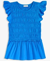 On 34th Women's Flutter-Sleeve Smocked Peplum Top, Exclusively at Macy's