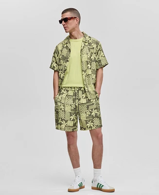 Mode of One Men's Vacation Palm Pull-On Shorts, Exclusively at Macy's