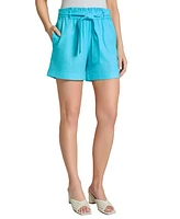 Jones New York Women's Linen-Blend Pull-On Belted Shorts