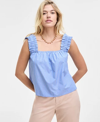 On 34th Women's Ruched-Strap Striped Tank, Exclusively at Macy's