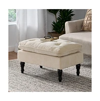Plush Pillow Top Button-Tufted Ottoman, Upholstered Contemporary Footrest and Extra Seating-The Pop Home