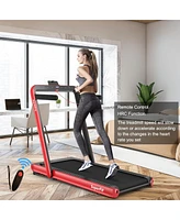 4.75HP 2 In 1 Folding Walking Pad Treadmill with Remote App Control
