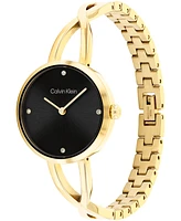 Calvin Klein Women's Sculpted Embrace Gold Tone Stainless Steel Bracelet Watch, 28mm