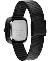 Calvin Klein Women's Adore Ionic Plated Black Steel Mesh Bracelet Watch, 30mm