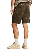 Lucky Brand Men's 9" Embroidered Stretch Twill Shorts