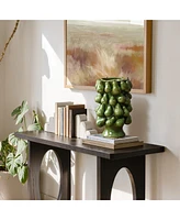 LuxenHome Green Ceramic Modern Pears 12.4-Inch Tall Vase