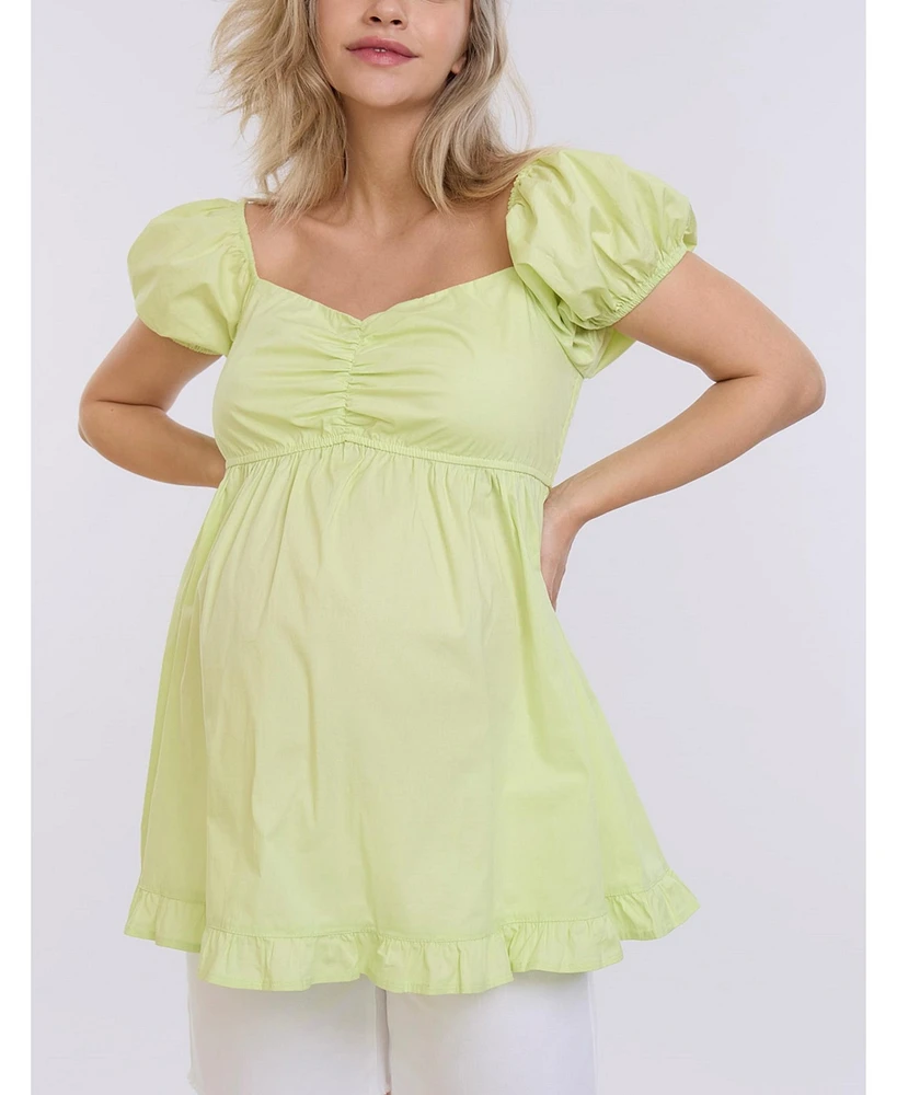 Motherhood Maternity Off the Shoulder Short Sleeve Babydoll Top