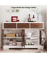 Buffet Cabinet with Storage, 55" Large Sideboard Buffet Storage Cabinet