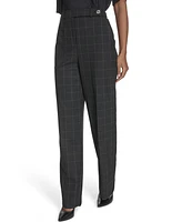 Calvin Klein Women's Wide-Leg Windowpane-Print Pants