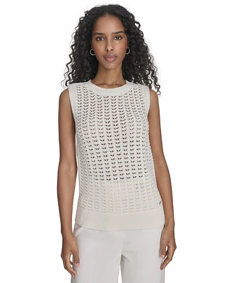 Calvin Klein Women's Sleeveless Cotton Crochet Top